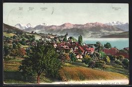 Hilterfingen, Ortsansicht und Alpenpanor
