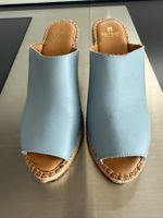 NAVYBOOT Wedge-Pantolette in hellblauem Leder, Gr. 39