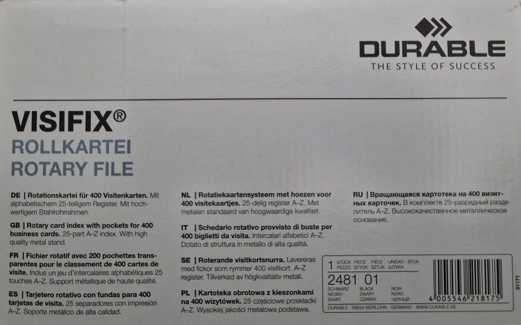 Sistemi di archiviazione: Durable Visifix Rollkartei BOXX – Nuovo (secondo la descrizione) da Zürich venduto da Pero6 7