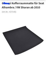 Kofferraummatte Gummi Seat Alhambra VW Sharan ab 2010
