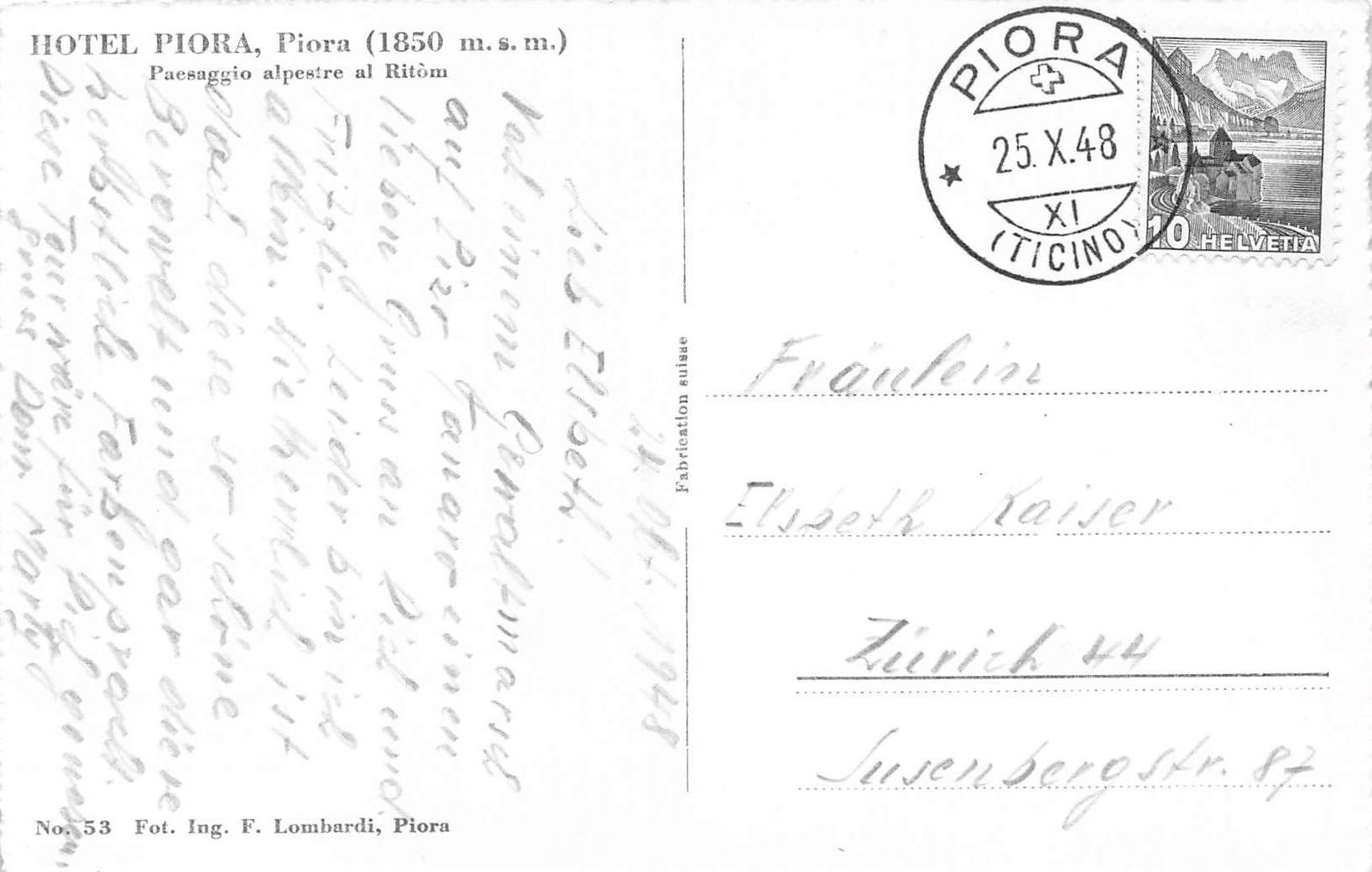 Cartoline postali: Hotel Piora Leventina – Usato da Biasca venduto da Blenio71 1