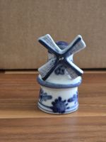 Keramik Windmühle blau weiss handgemalt