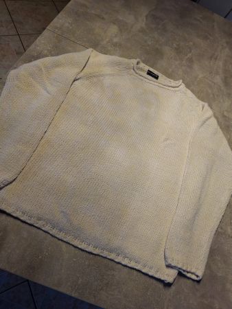 Pull blanc taille L marque H&M 45% coton et 55% lin