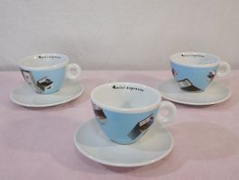 3 Amici Tassen      Kaffeetassen mit Untertassen