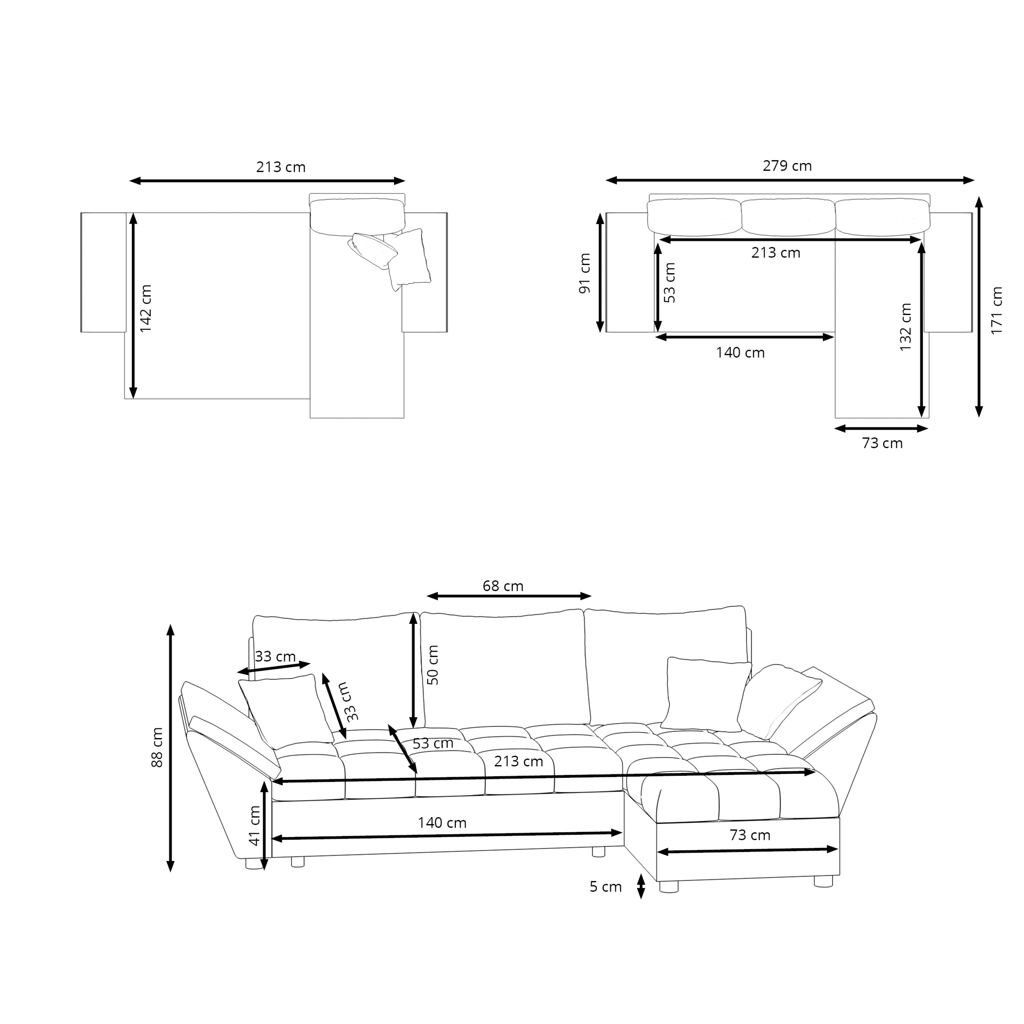 Divani: Ecksofa CAESAR weiss grau - Gratis Versand – Usato da Kleinwangen venduto da Maluwa_GmbH 9