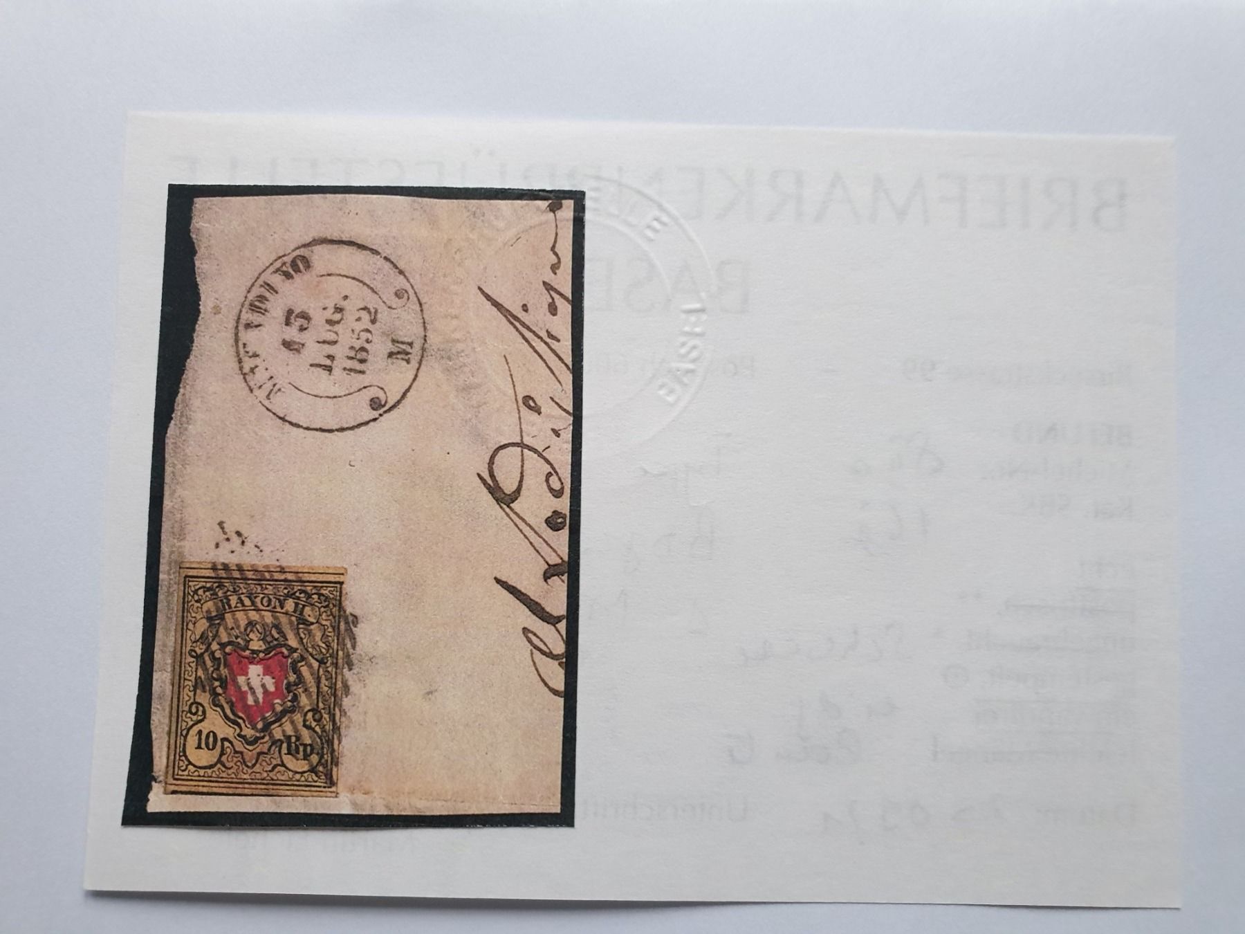 Alle Briefmarken: (201) «Rayonmarke 1850» mit Befund – Gebraucht aus Schwarzhäusern von Inot3 7
