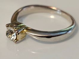 AKTION Gelb gold Ring massiv Stein Geschenk Modeschmuck 4.18