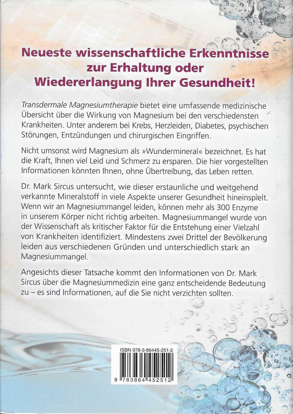 Bücher: Transdermale Magnesiumtherapie, Mark Sircus – Gebraucht aus Flims - Dorf von Stagediver 1