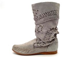 Stiefeletten Sommer in weichem Leder Hellgrau 37 1/2