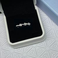 Moissanite Asymmetrischer Reihenring - Gr. 54