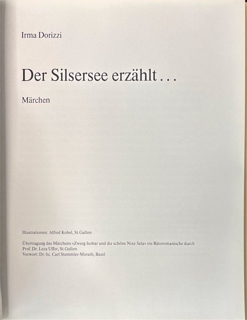 Libri: Irma Dorizzi, Der Silsersee erzählt – Nuovo (secondo la descrizione) da Sarnen venduto da Livres 2
