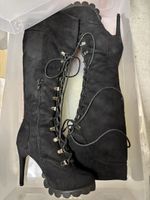 Stiefel Damen schwarz Grösse 36 GOLD&GOLD Schnürung hoch