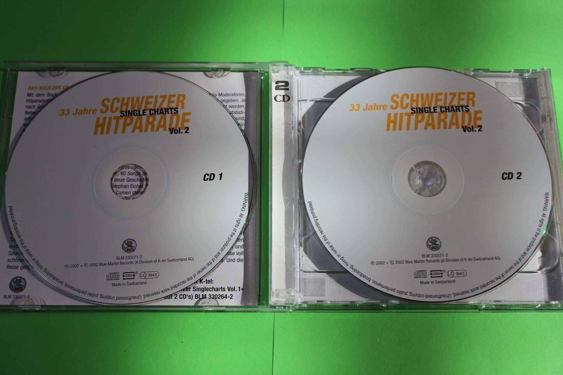 CD: SCHWEIZER HITPARADE VOL.2 [Swiss Made] 2CDs 2002 – Usato da Tübach venduto da JamesStone 1