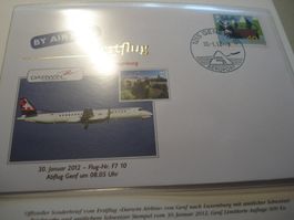 2 Briefe Erstflug DARWIN, 2012, Genf-Luxe,burg-Genf