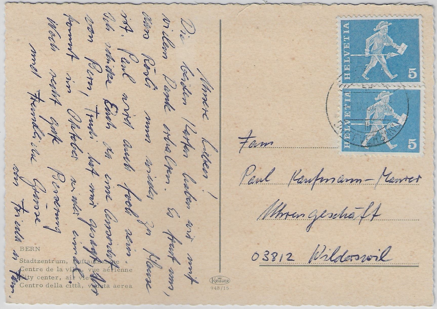Cartoline postali: Flugaufnahme Bern - Stadtzentrum – Antico da Ettingen venduto da Kartenplanet 1
