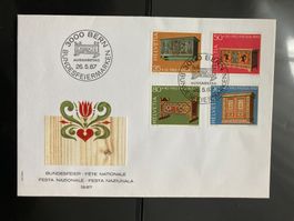 Schweiz 1987 Ersttagsbrief Satz Pro Patria Bauernmöbel