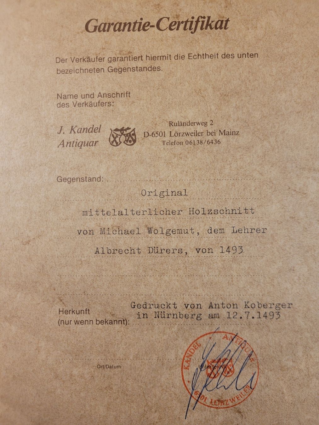 Xilografie: Original 1493 Michael Wolgemut – Nuovo (secondo la descrizione) da Wettingen venduto da mor_76q7 1