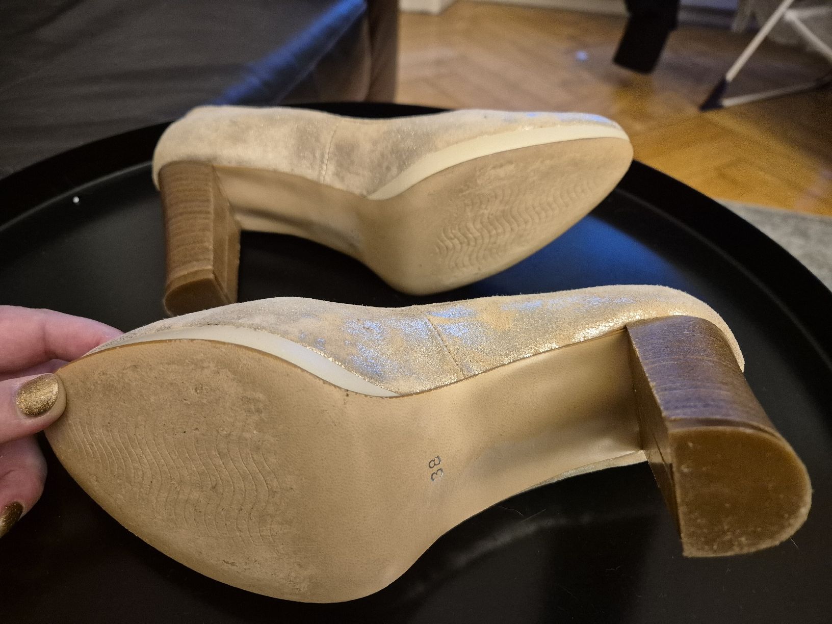 Damenschuhe: Escarpins dorés beige t. 38 manas – Gebraucht aus Genève von elo_t28p 2