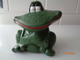 Handbemalter Frosch aus Keramik, ca. 14 cm hoch