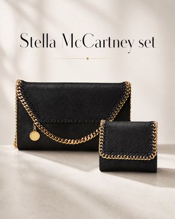 Stella McCartney set Falabella Shaggy Deer bag & wallet new