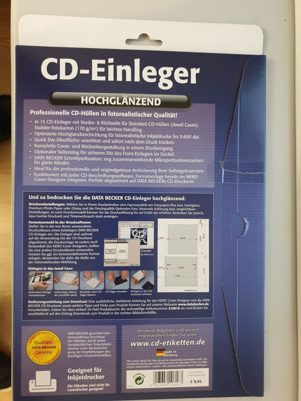 Papier: CD Einleger Hochglänzend - Data Becker – Neuf avec emballage d'origine à Reinach AG par Amroch 3