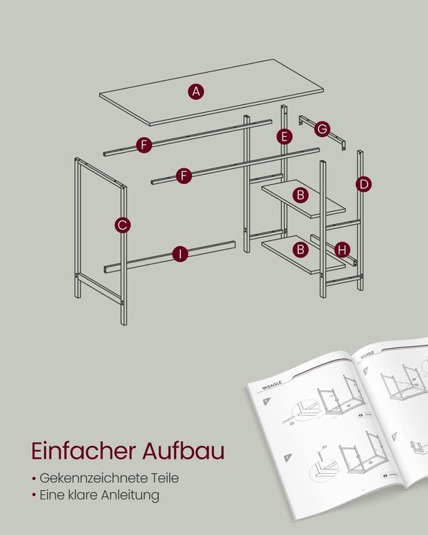 Schreibtische: Computertisch Homeoffice mit Regalboden robust IMARI – Neu und originalverpackt aus Lachen SZ von MAMORU-MOEBEL 6