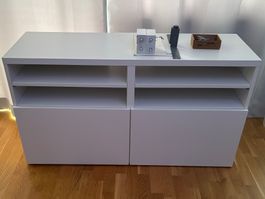 IKEA BESTÅ TV-Bank weiss (mit Türen, 120x42 cm)