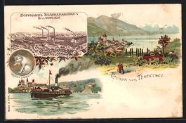 Litho Thun, Dampferfahrt auf dem Thuners