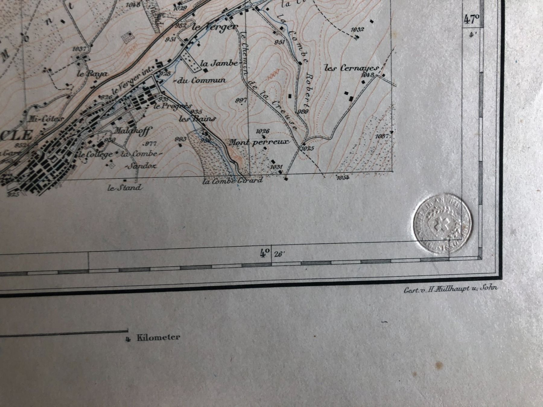 Landkarten & Atlanten: Siegfriedatlas Bl. 83: Le Locle 1885 – Gebraucht aus Zürich von allp 5