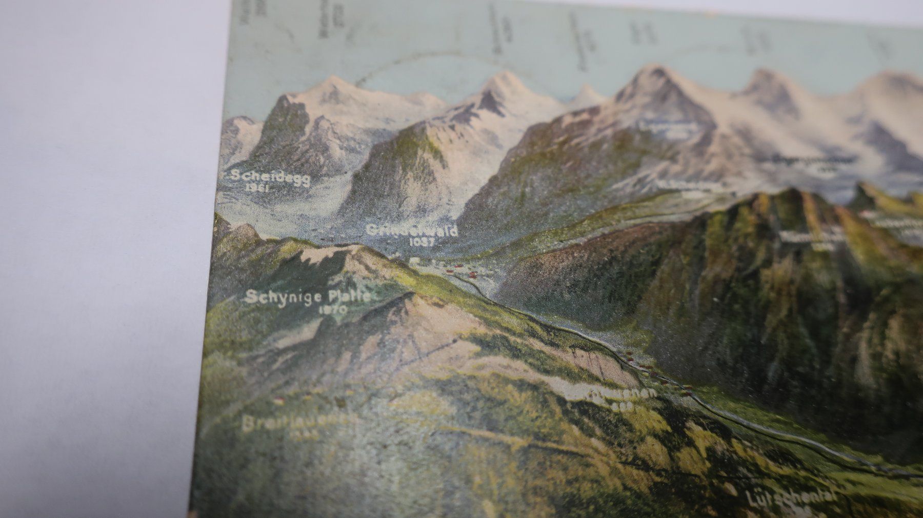 Cartoline postali: Interlaken und Berner Oberland Panorama 1906 – Usato da Cormoret venduto da Pascalll2001 3