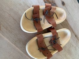 Holzschuhe mit 2 Lederriemen Gr.42