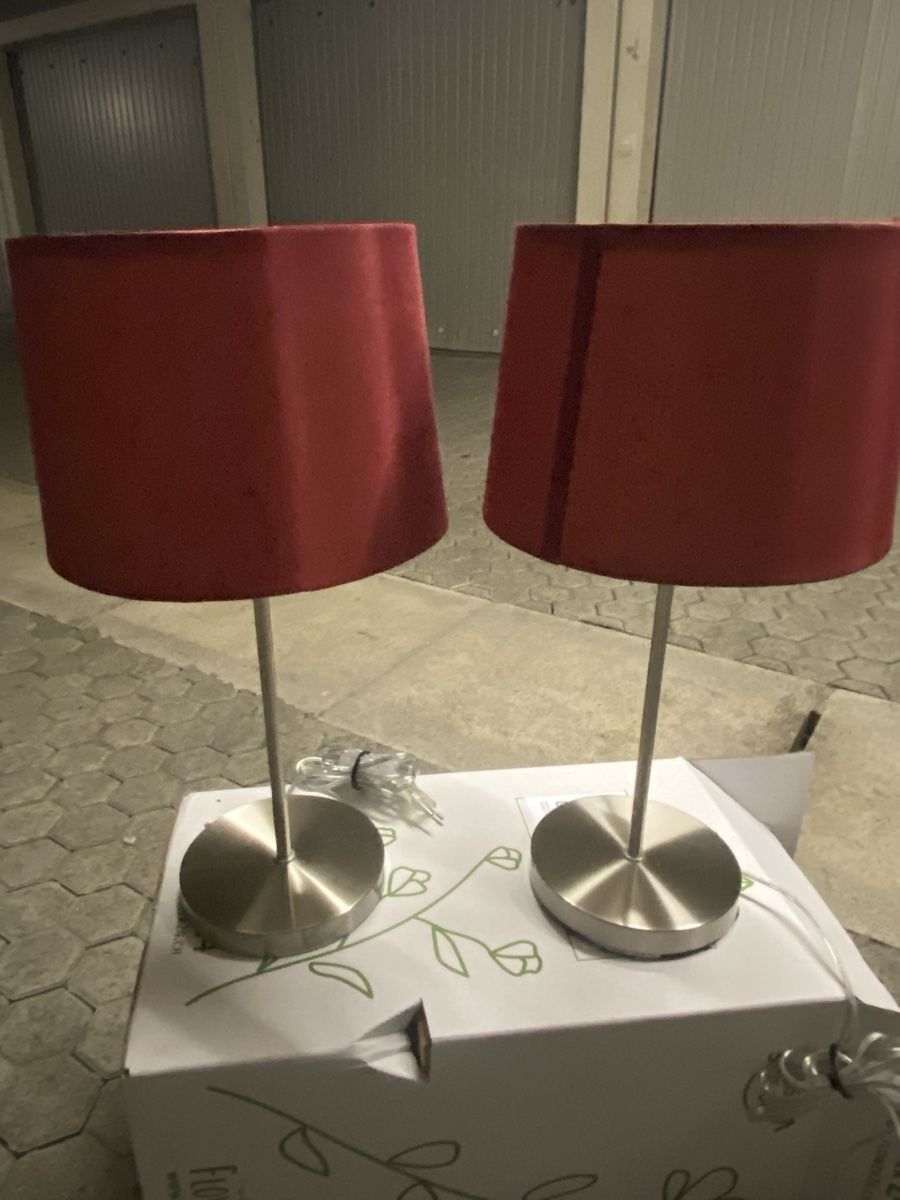 Lampade: 2x Sompex Tischlampe, rot, E27, Metallfuess – Usato da Volketswil venduto da 3ve_n8pt 4
