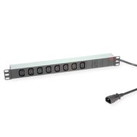 ROLINE 19-Zoll-Steckdosenleiste 8-fach C13 + C14-Stecker