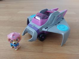 PAW PATROL Aqua Pups Skye mit Deluxe Manta Ray-Fahrzeug