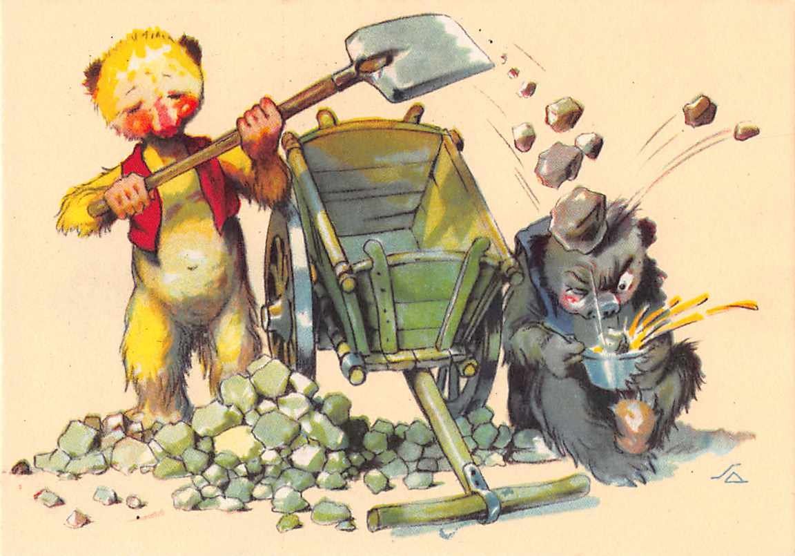 Fumetti: TOP AnsichtskarteN: 4x BÄREN - COMIC um 1950 – Usato da Winterthur venduto da SchatzchischtliWinti 2