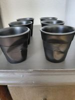 6 sehr originelle schwarze Knitter-Espresso-Tässchen