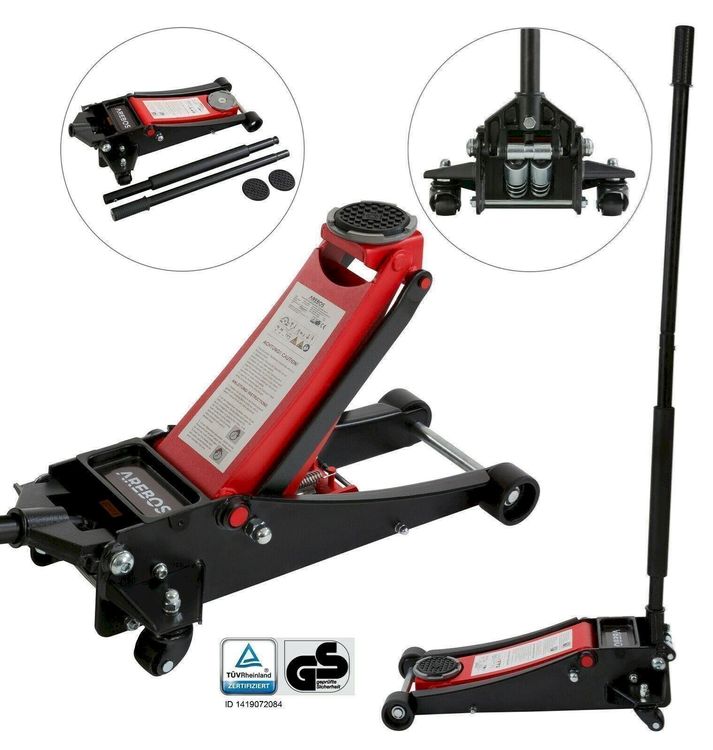 Cric Idraulico 3 Tonnellate Con Cavalletti - Set Completo Per Officina E Garage - Foto 10