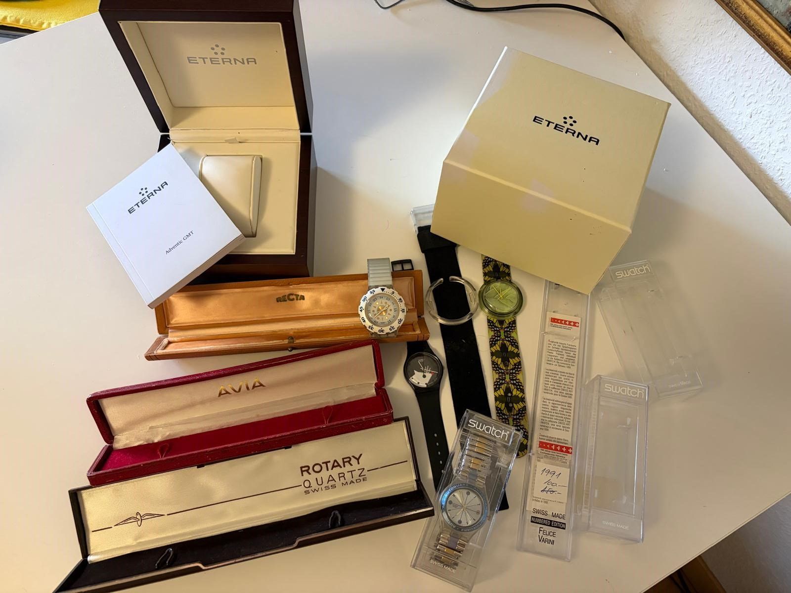 Swatch Uhren: Swatch lot + box eterna, avia – Gebraucht aus Geneve von toronto81