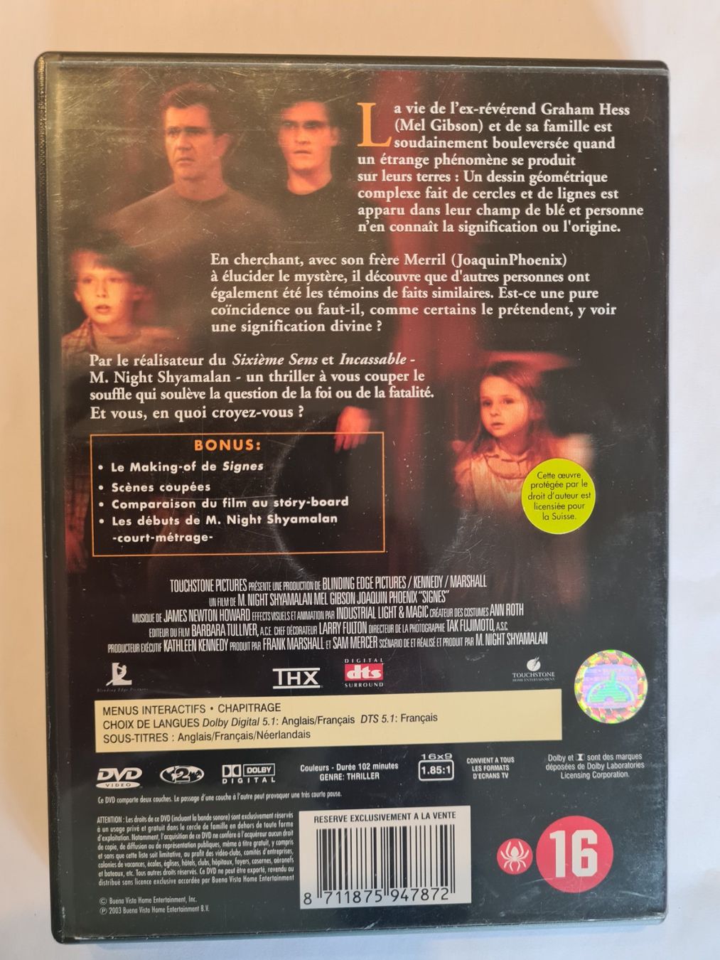 Tutti i DVDs: DVD Signes de M. Night Shyamalan, fr – Usato da Tavannes venduto da Xeney 1