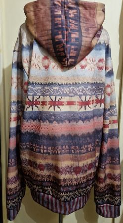 Hoodie mit Muster, Gr. L, rot-braun-beige Töne