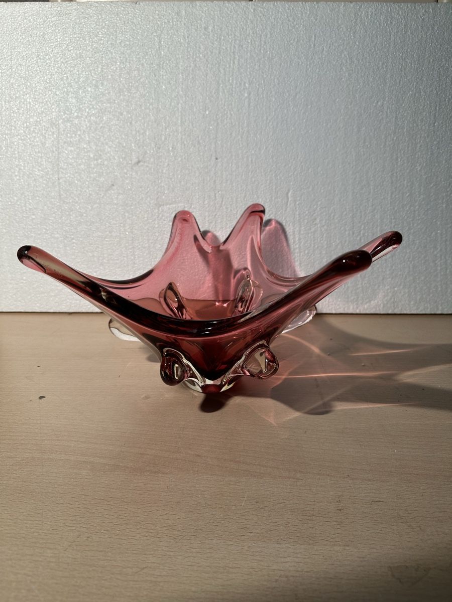 Ciotole: Coupe décorative en verre rose – Usato da Lausanne venduto da artnouveau04 3