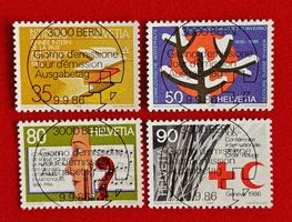 WERBEMARKEN SATZ 727 - 730 MIT ERSTTAG VOLLSTEMPEL 1986 NEU