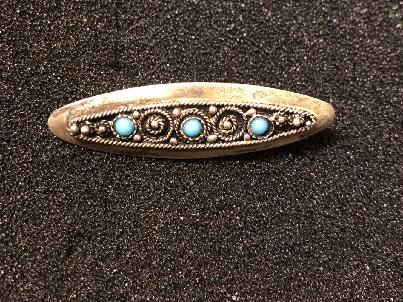 Spille & Fermagli: Jerusalem Brosche aus Sterling Silber mit Türkis! – Usato da Adliswil venduto da Tito088