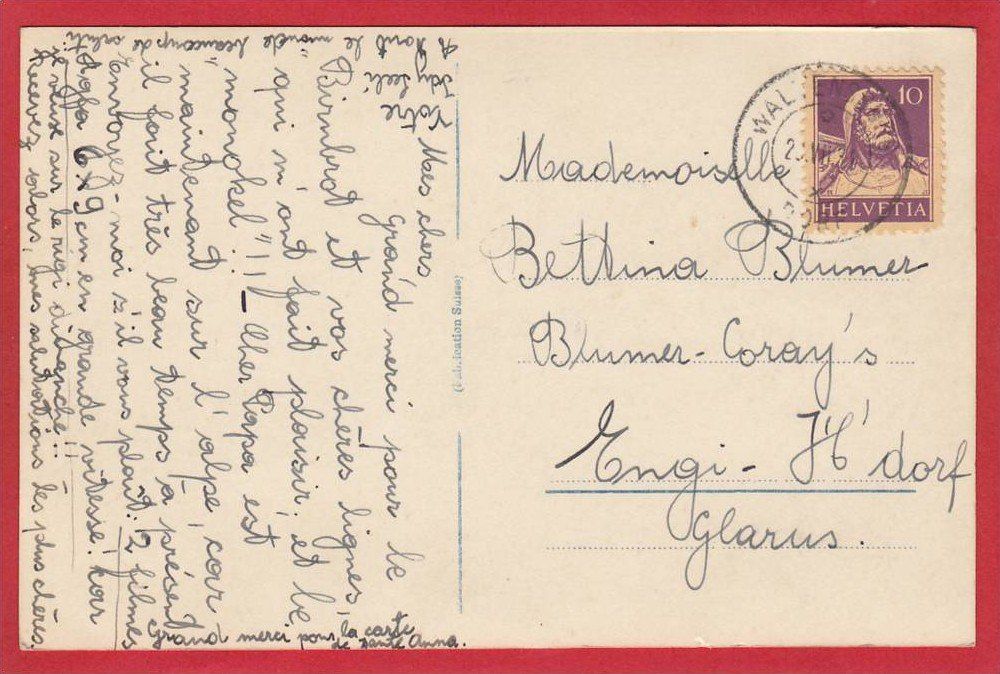 Ansichtskarten: WALTENSBURG 1931 – Gebraucht aus Grüningen von Kartenlaube 1
