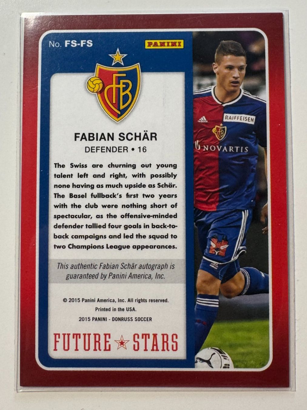 Panini Carte collezionabili: Fabian Schär - FC Basel - Panini 2015 – Nuovo e nell'imballaggio originale da Genève venduto da F-Rex 1