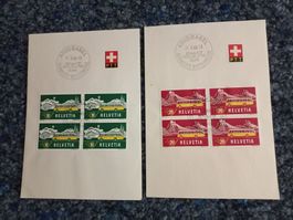PTT Faltblatt mit 4 er Block Sonderpostmarke Alpenpost