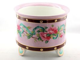 Cache pot Minton 19e roses rubans Blumentopf Pflanzentopf