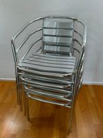 4 stapelbare Aluminiumstühle inkl. Kissen