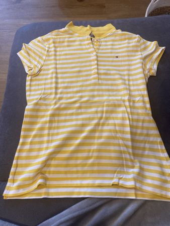 Tommy Hilfiger Poloshirt gelb/weiss, Gr. M, Slim Fit