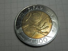 Italien 500 Lire, 1998 20 Jahre Internationaler Fonds